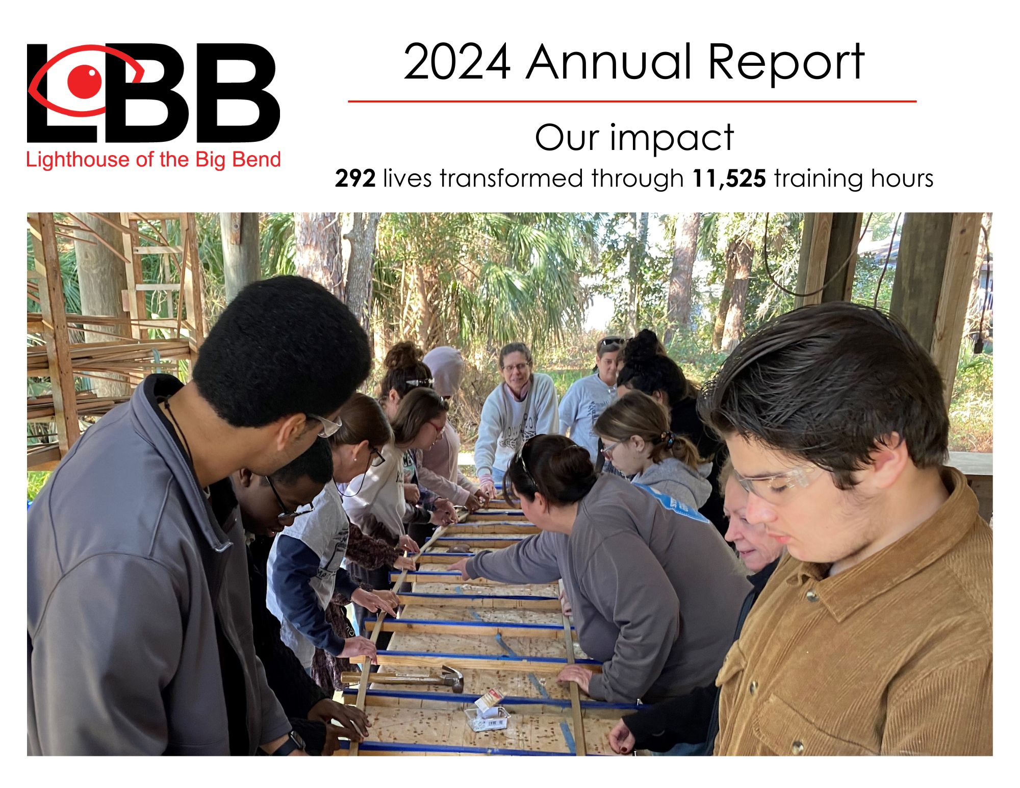 LBB 2024 Annual Report Our impact 292 lives transformed through 11,525 training hours