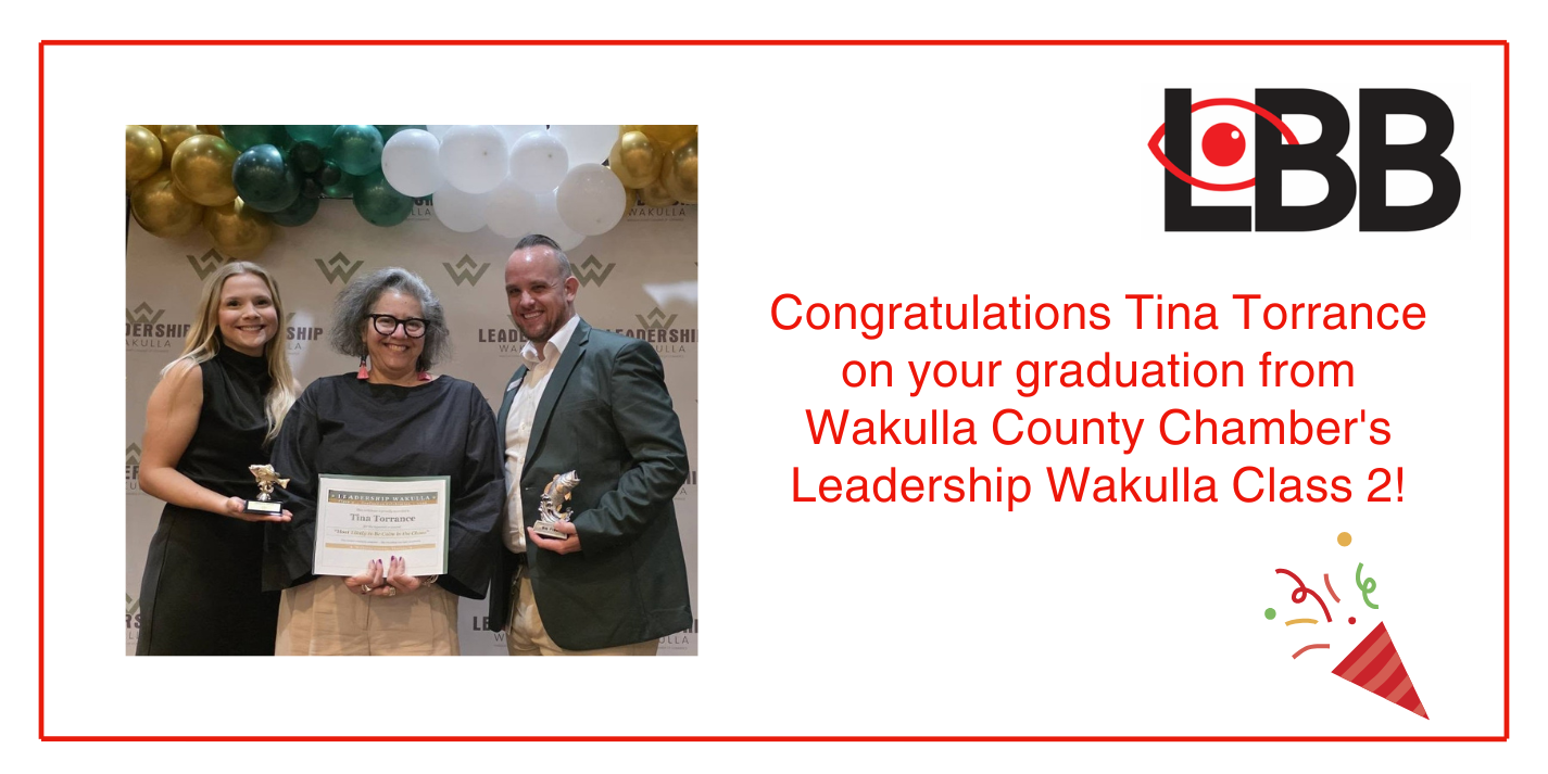 Congratulations Tina Torrance on your graduation from Wakulla County Chamber's Leadership Wakulla Class 2!
